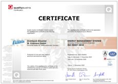 Certificate ISO 50001